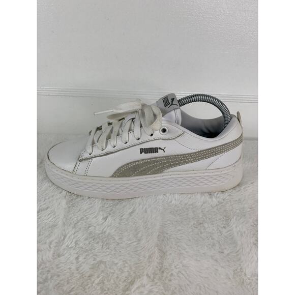 Puma Smash Platform 366487-06 White Women’s Casual Sneakers Size 8 - Picture 4 of 9